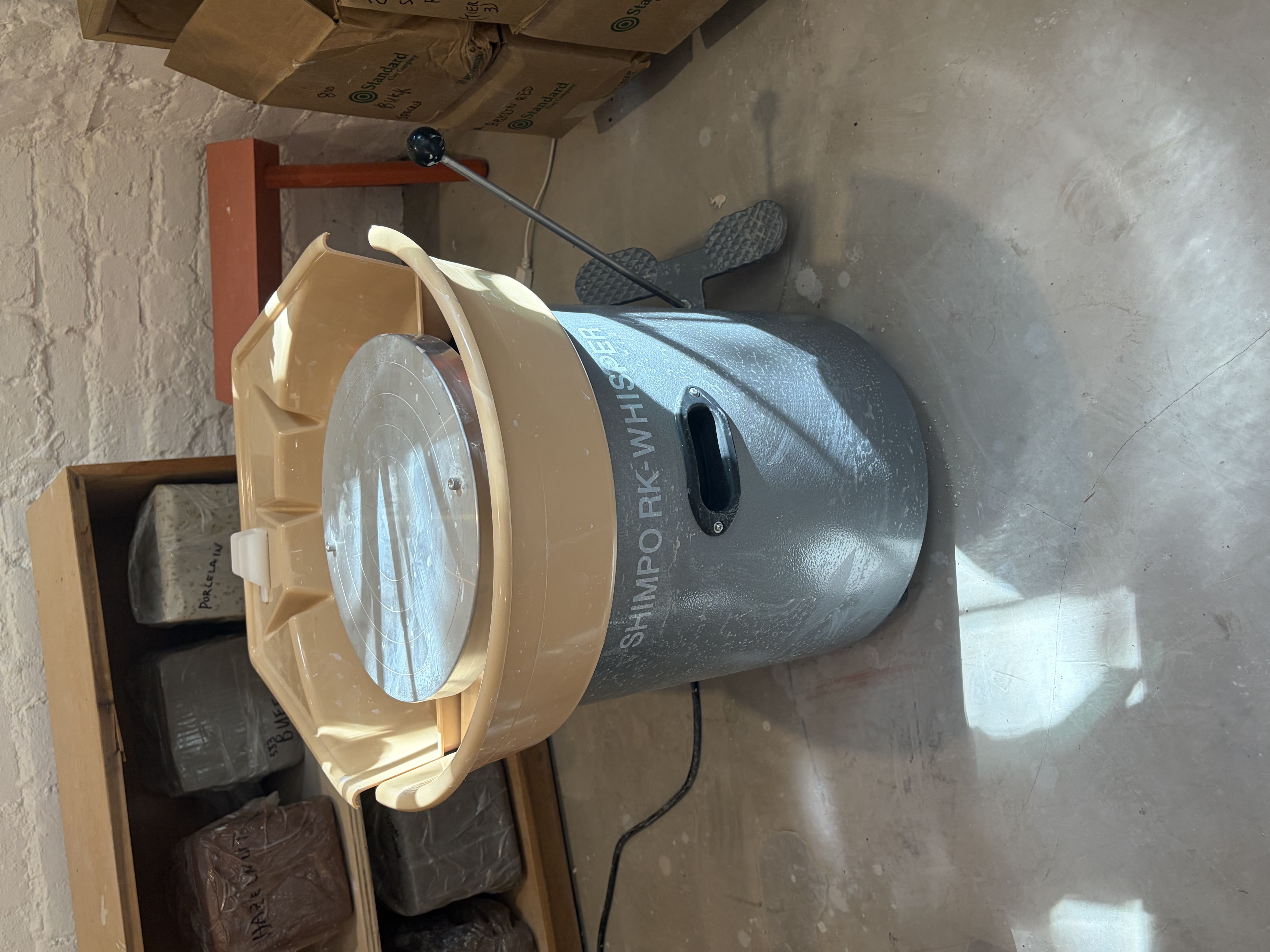 Pottery wheel in the studio